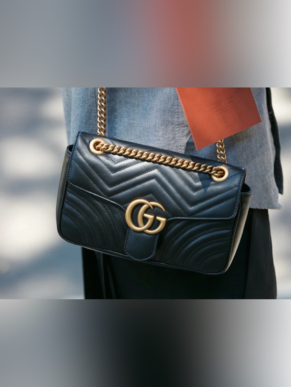 Gucci GG Marmont Black Flap Bag; EUC COA - Picture 15 of 16